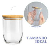 Pote Vidro Tampa Bambu 750ml