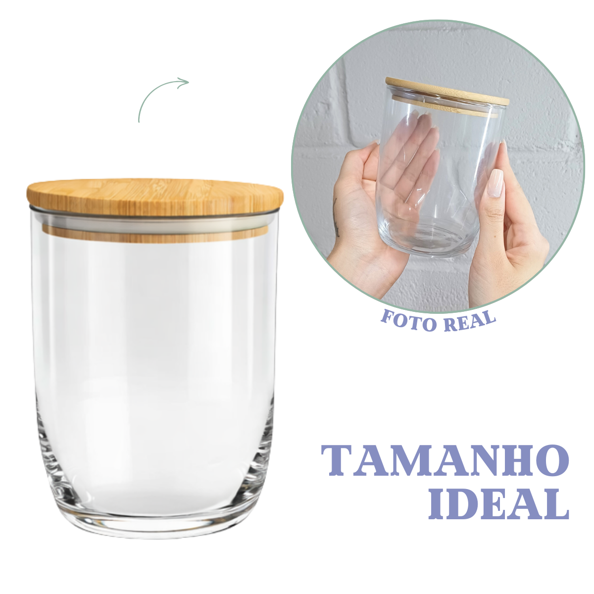Pote Vidro Tampa Bambu 750ml