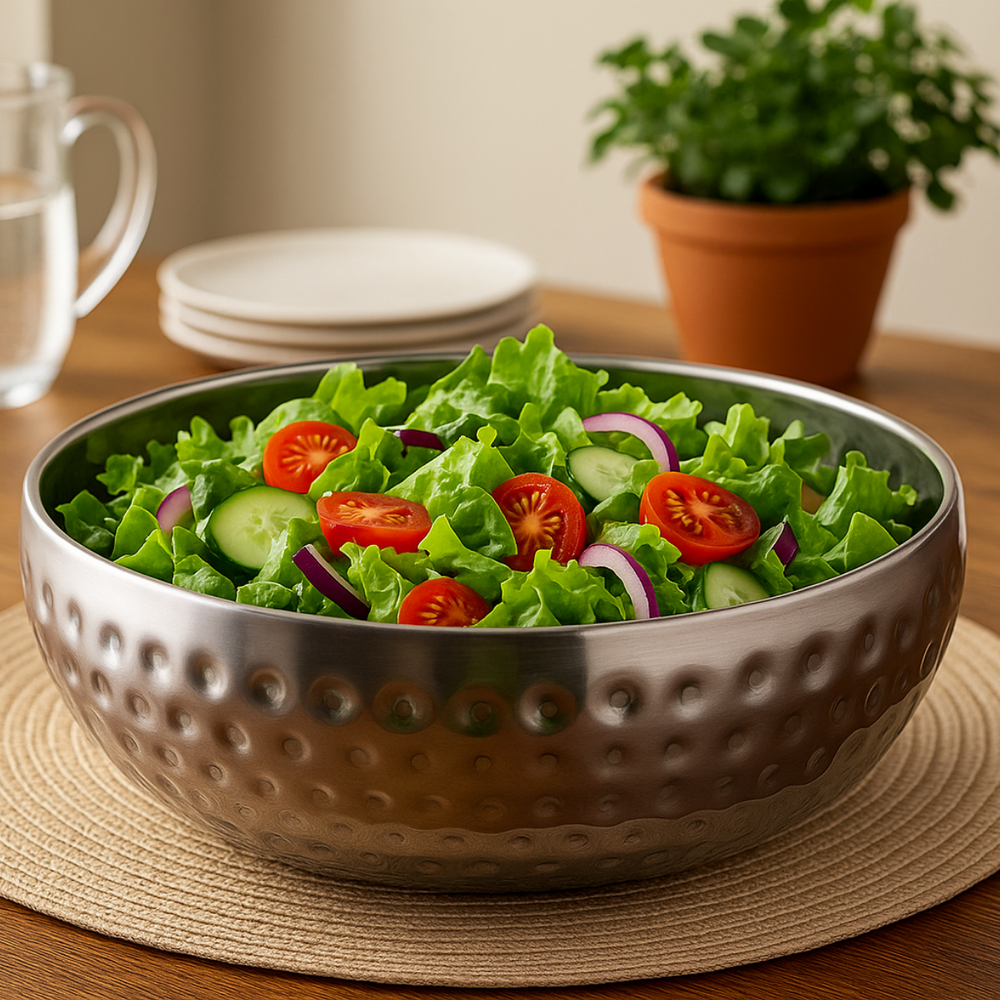 Tigela em aço inox martelado 3,5L Tuut Tigela