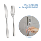 Kit 12 Garfo e 12 Faca Paulista Aço Inox