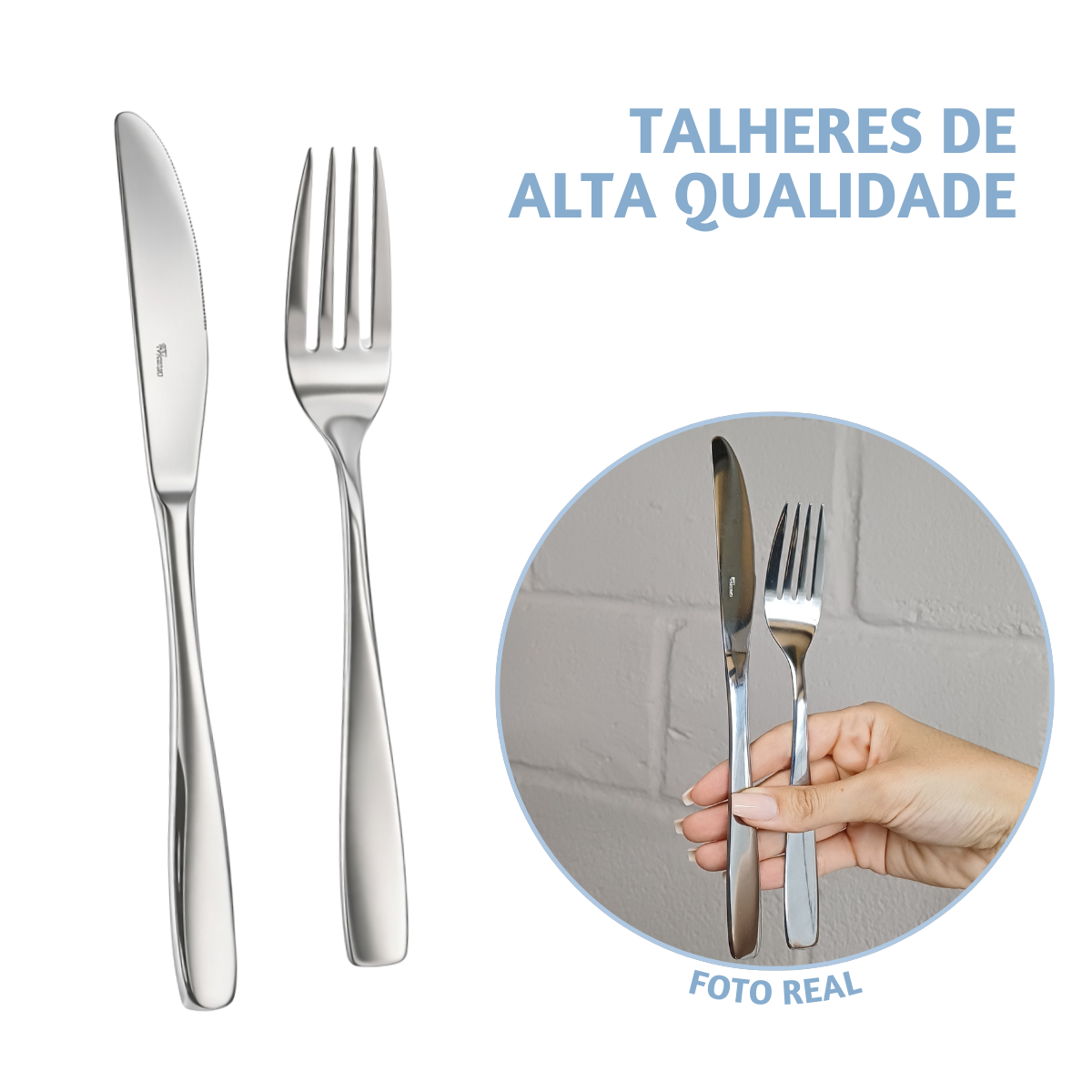 Kit 12 Garfo e 12 Faca Paulista Aço Inox