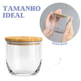 Pote Vidro Tampa Bambu 540ml