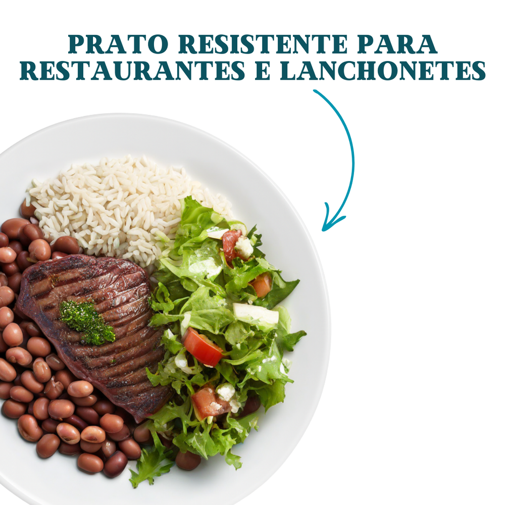 Prato raso de porcelana baru segunda linha ATLAS Pratos Rasos