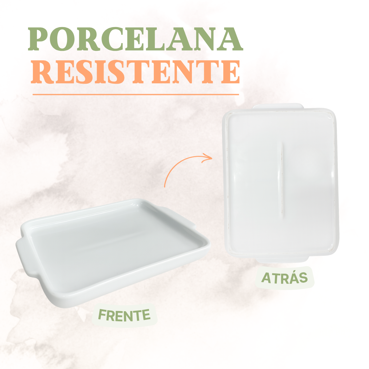 Bandeja Retangular Porcelana