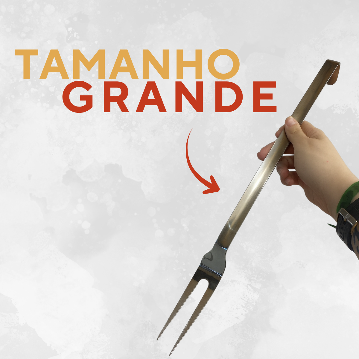 Garfo Churrasco 41cm aço inox