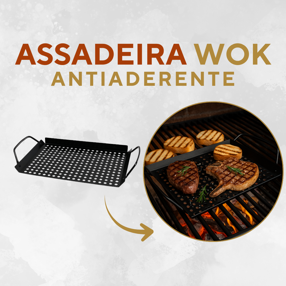 Assadeira Retangular Wok Churrasco