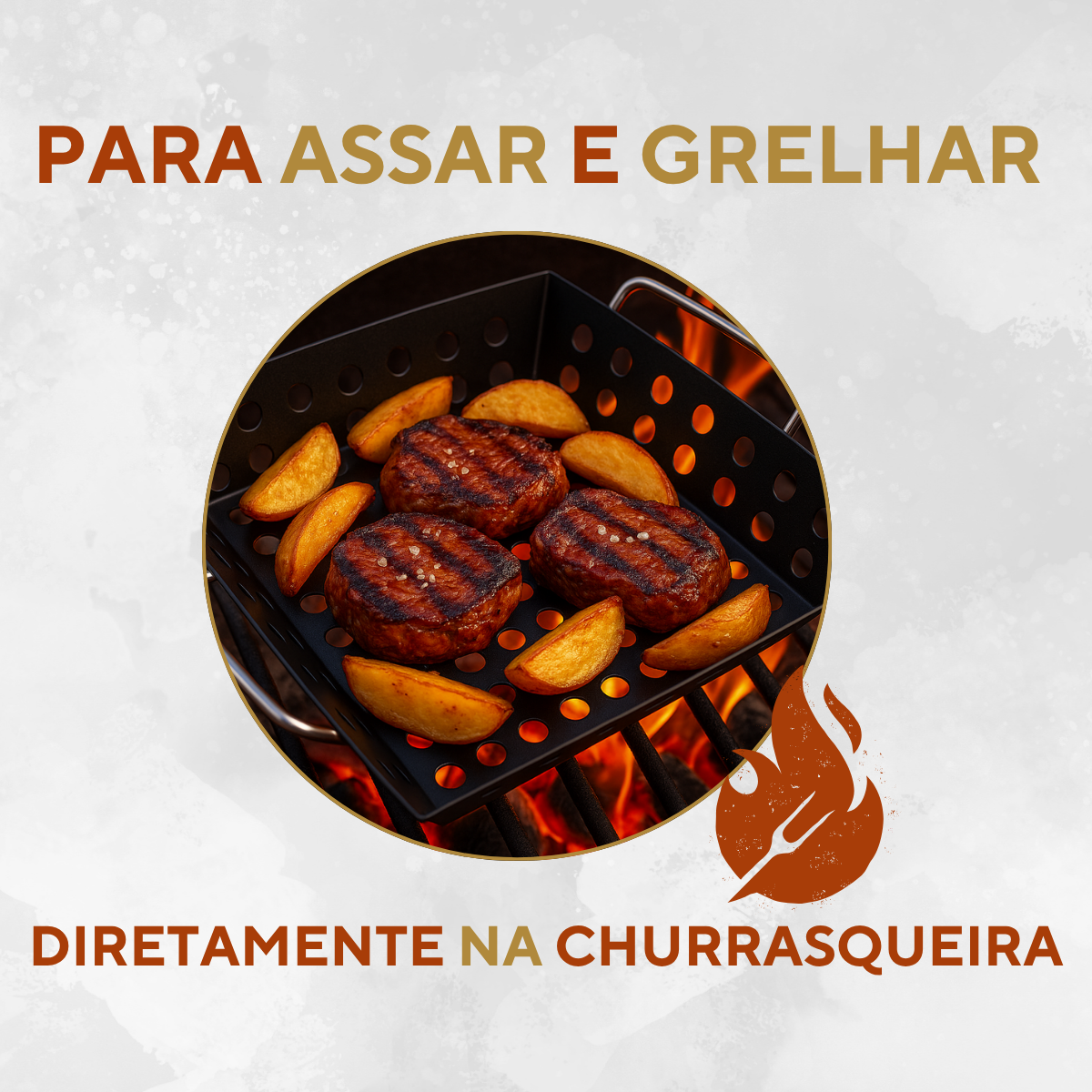 Assadeira Wok Quadrada Churrasco