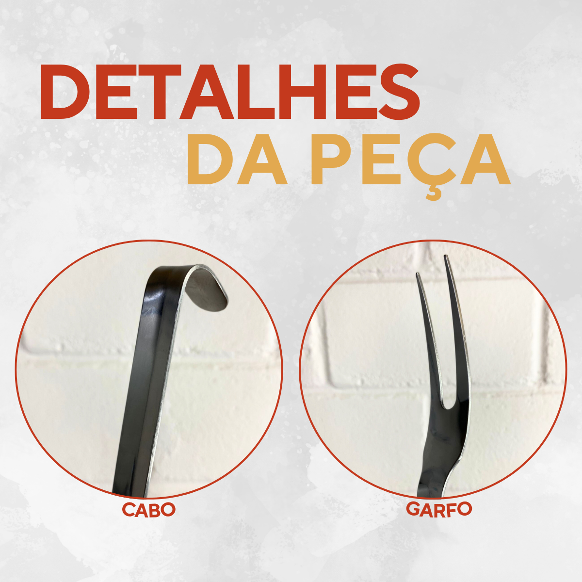 Garfo Churrasco 41cm aço inox