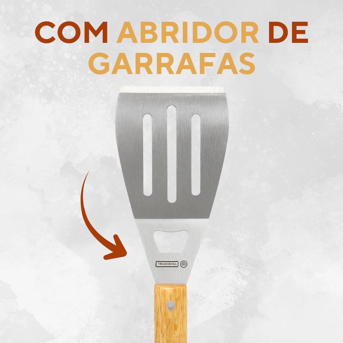 Espatula Churrasco Cabo Madeira