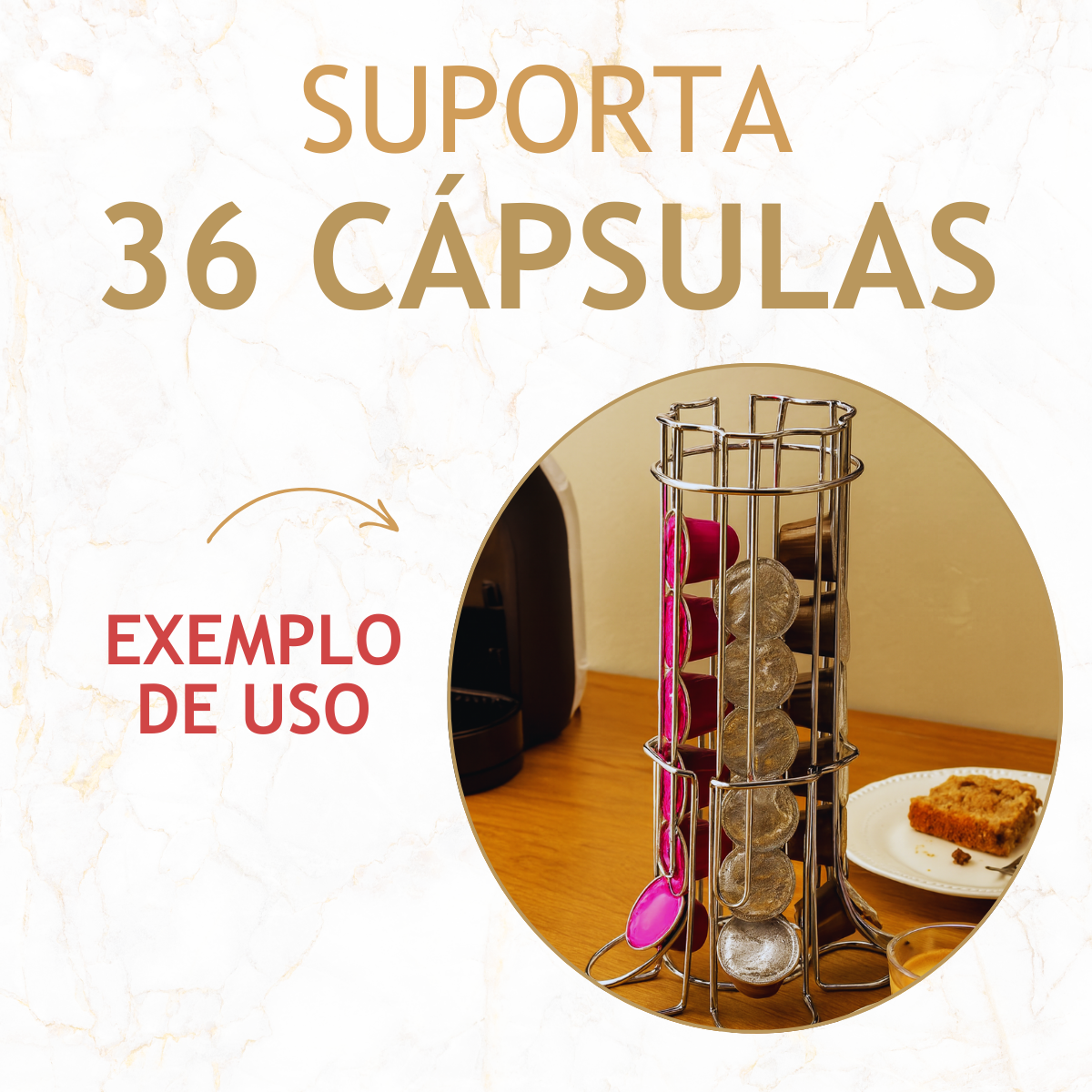 Suporte para 36 Cápsulas Nespresso Cromado