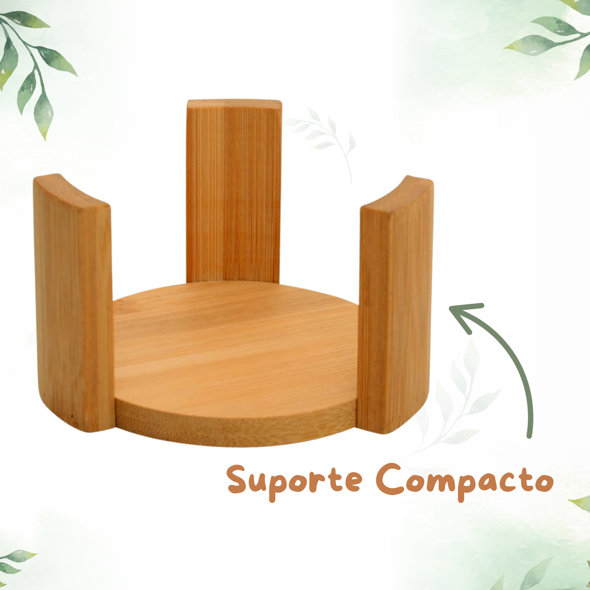 Jogo 6 Porta Copos Redondo Bambu - A Gourmet