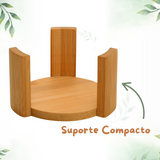 Jogo 6 Porta Copos Redondo Bambu - A Gourmet