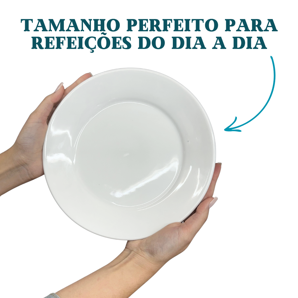 Prato raso de porcelana baru segunda linha ATLAS Pratos Rasos