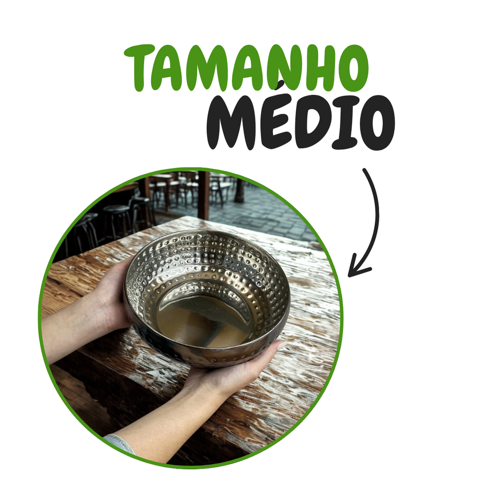 Tigela em aço inox martelado 3,5L Tuut Tigela