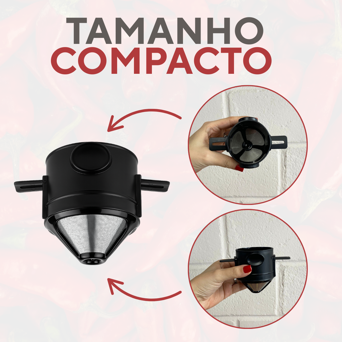 Mini coador café e chá