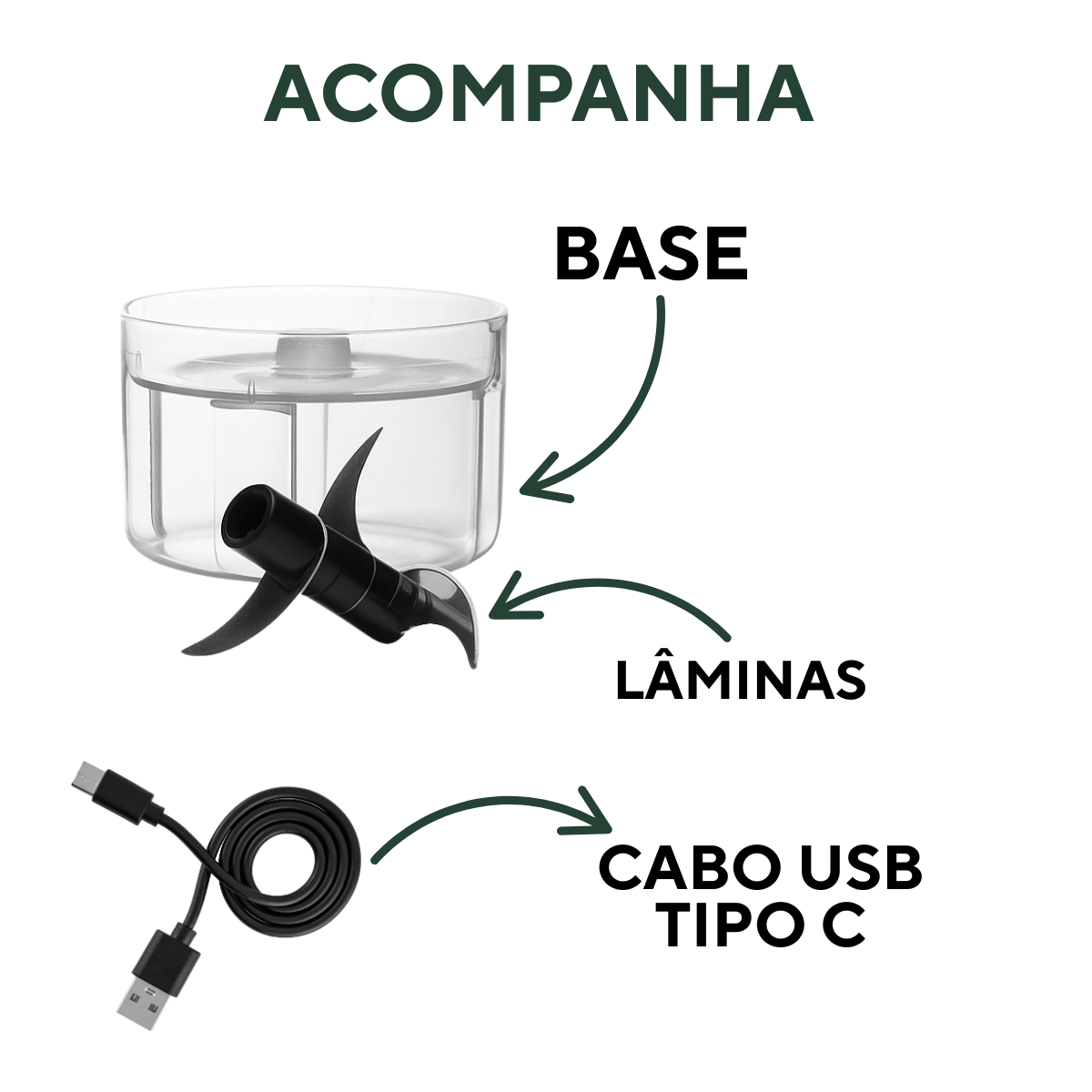 Processador Mini Preto USB - A Gourmet