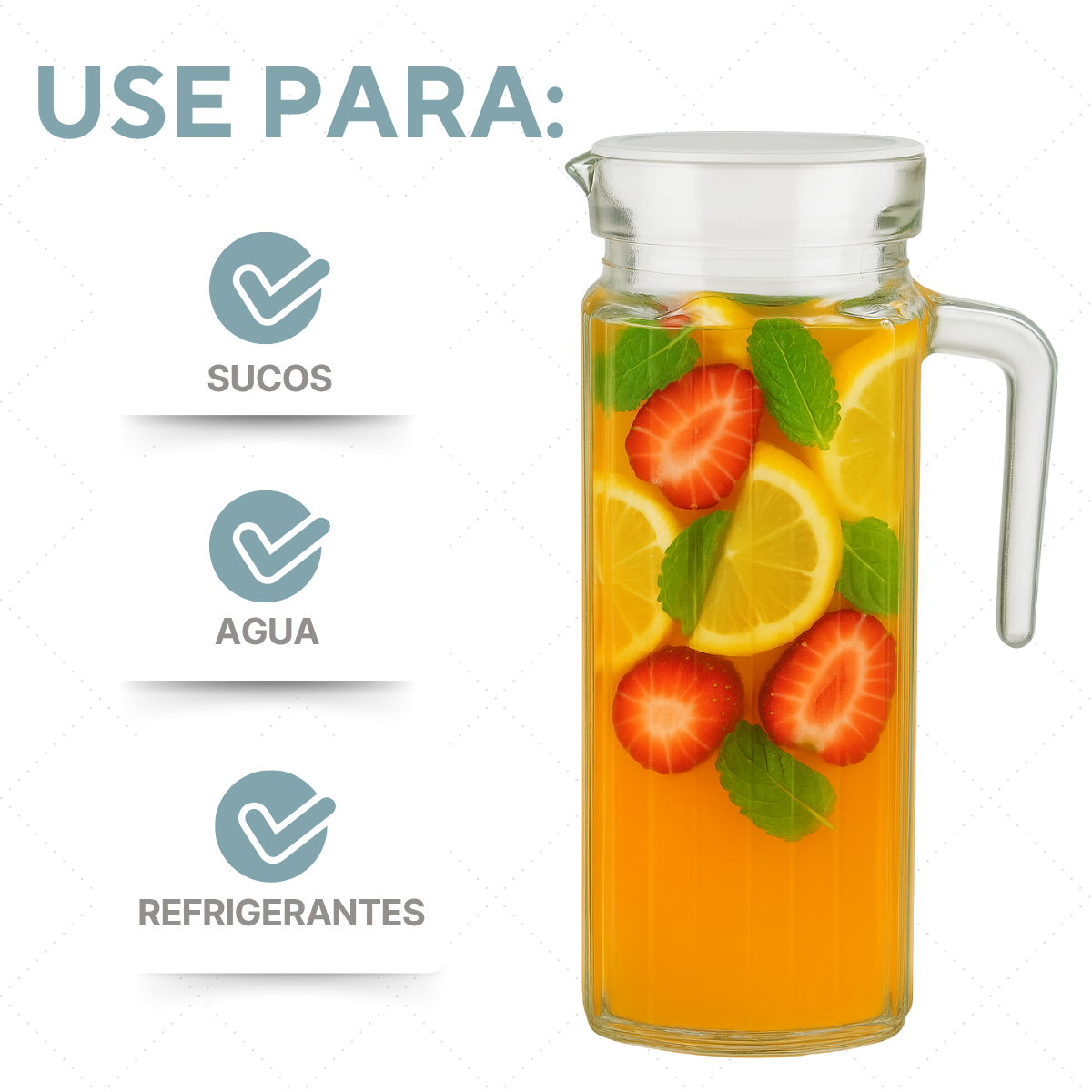 Jarra Vidro Rubi 1,1L