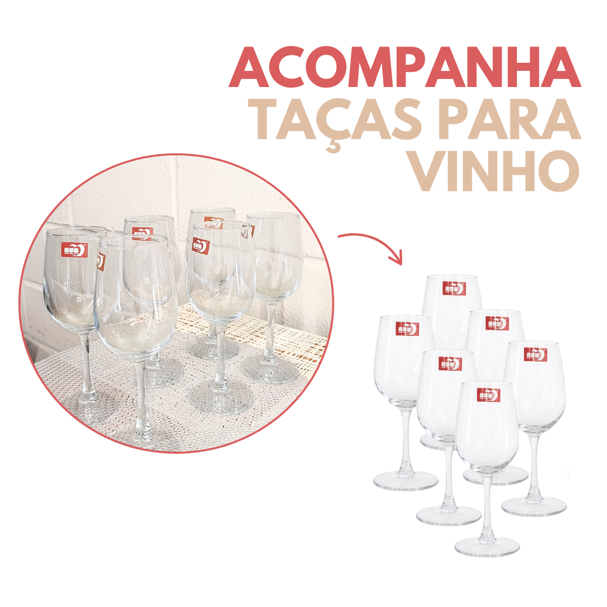 Jogo Decanter 1,7L C/ 6 Taças de Vinho
