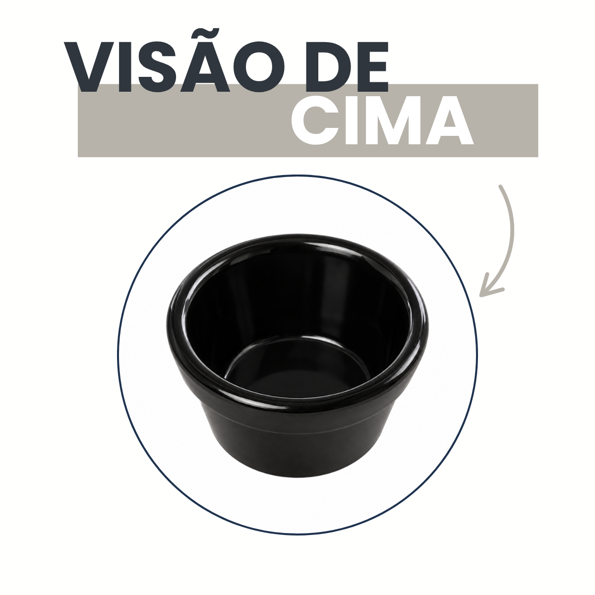 Ramequim Cheff 30ml Preto Polipropileno