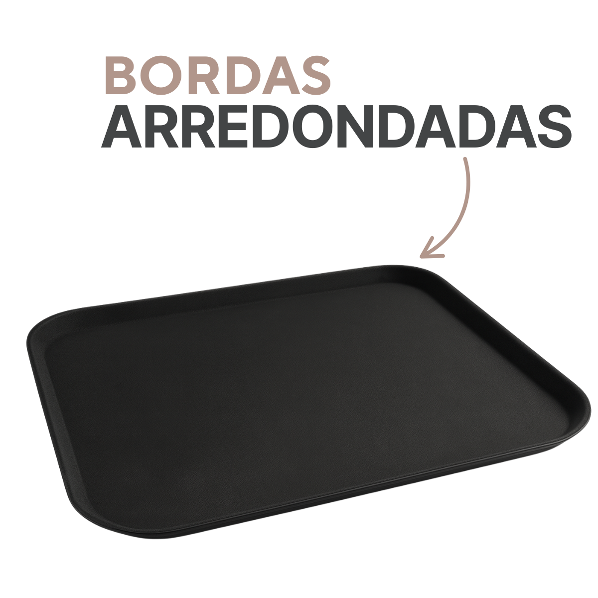 Bandeja Retangular Antiderrapante 45cm