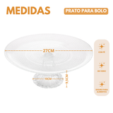 Prato Para Bolo Vidro Com Pé Oriental