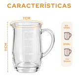 Jarra Medidora Safira 250ml Vidro