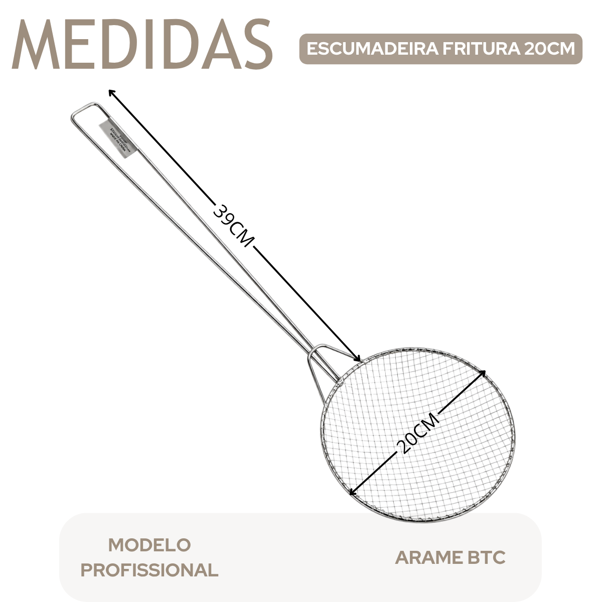 Escumadeira para Fritura 20cm