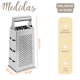 Ralador Aço inox 4 Faces
