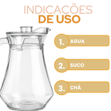 Jarra de Suco 1,6L Vidro Com Tampa Acrilico