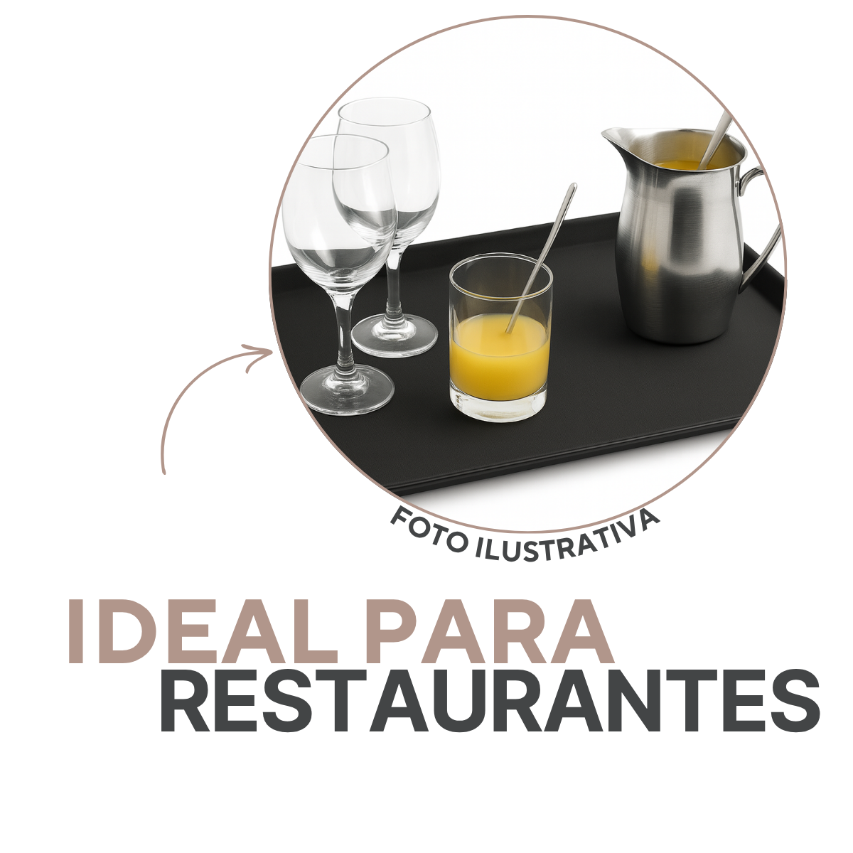 Bandeja Retangular Antiderrapante 45cm