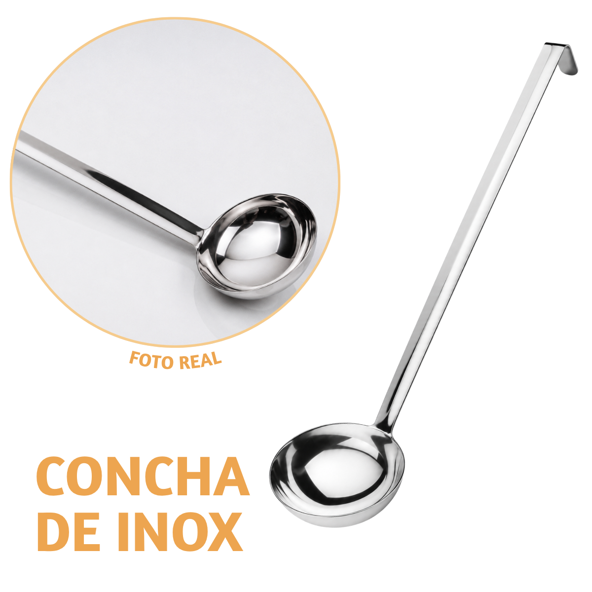 Conhca Profissional Com Gancho 51cm Inox