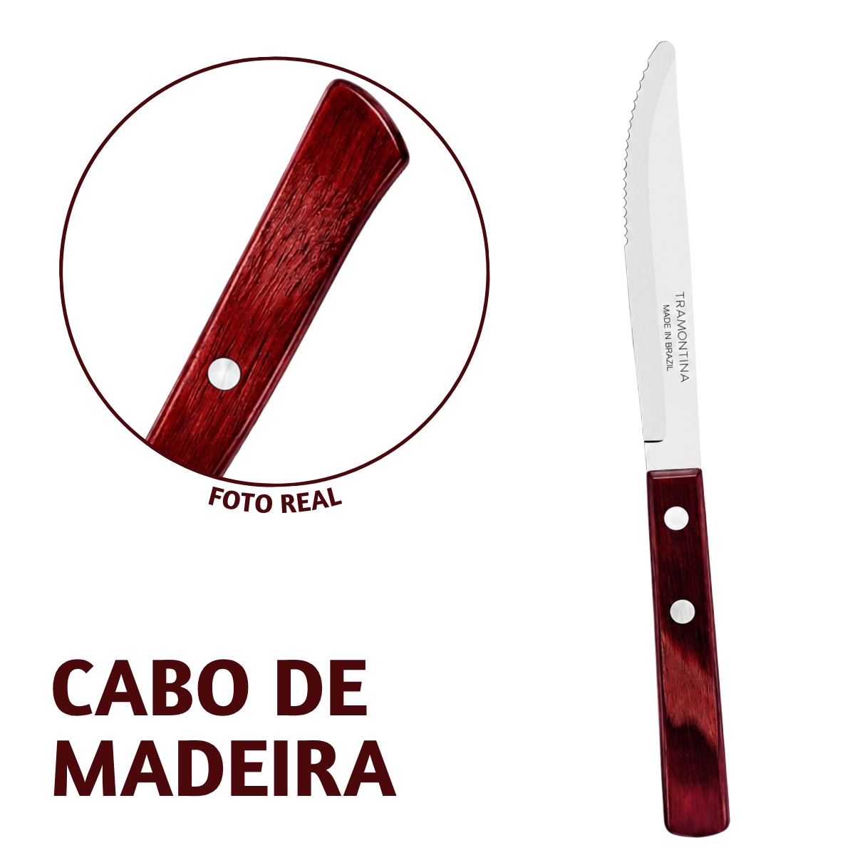 Faca Mesa Polywood Vermelha Tramontina