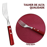Garfo Mesa Cabo Madeira Vermelho Polywood Tramontina