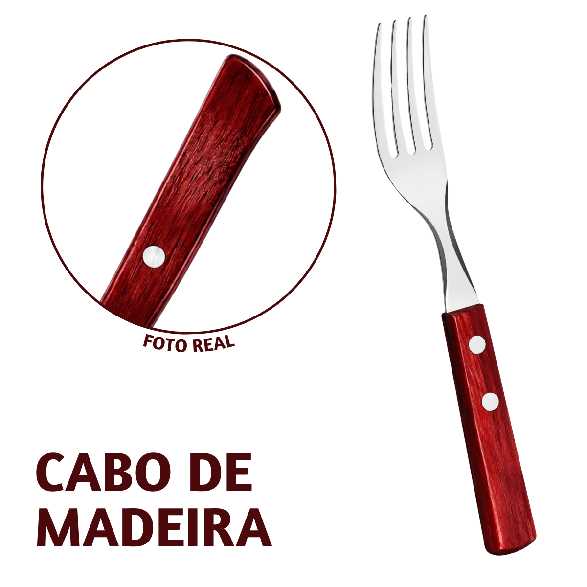 Garfo Sobremesa Vermelho Polywood Tramontina