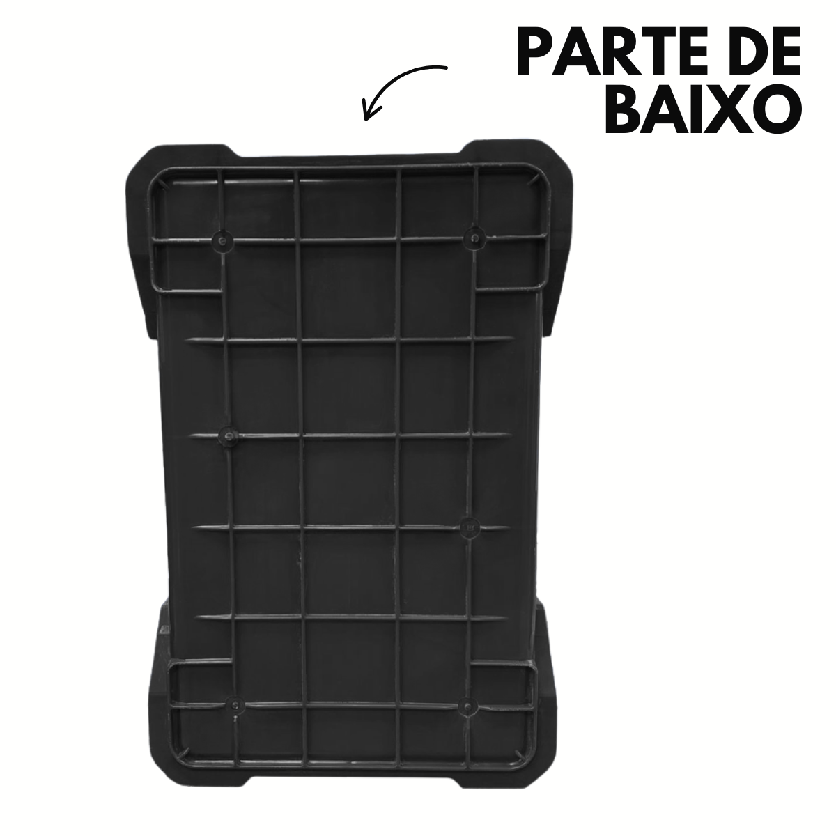 Caixa Hortifruti Vazada 61L em Plástico Resistente Empilhável