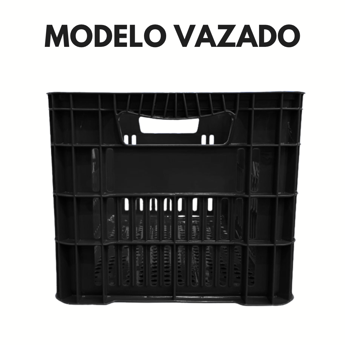 Caixa Hortifruti Vazada 61L em Plástico Resistente Empilhável