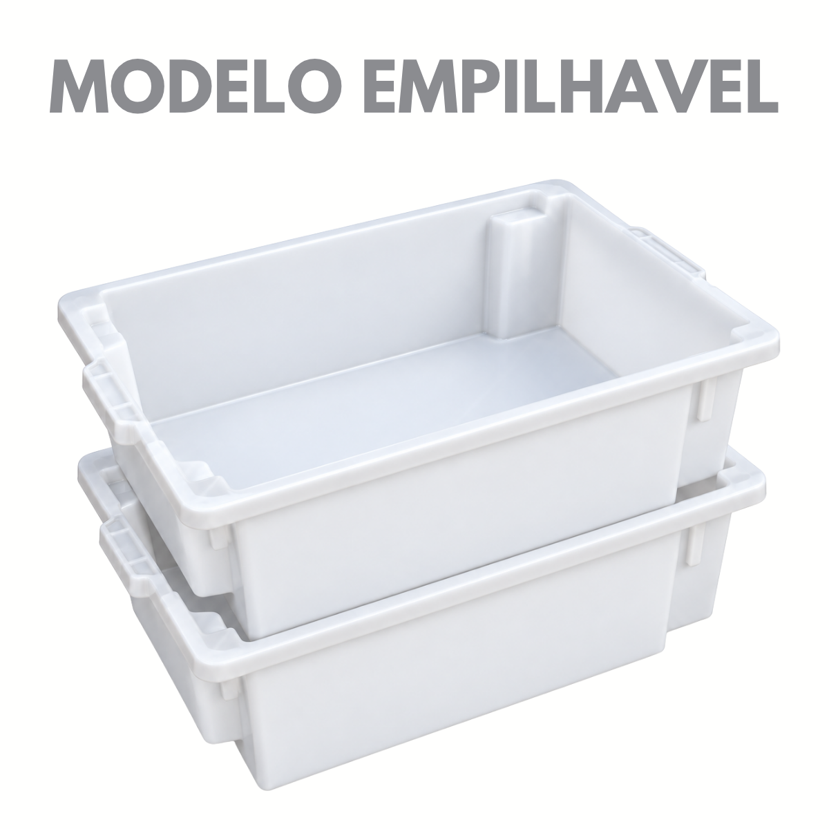 Caixa Plástica para Pescados e Frigoríficos 42L Empilhável