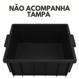 Caixa Organizadora 36L Preta Empilhável em Plástico Resistente