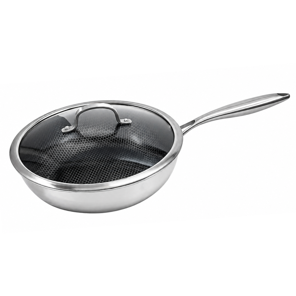 Frigideira Wok Ceramica Inox Antiaderente Com Tampa