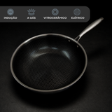 Frigideira Wok Ceramica Inox Antiaderente Com Tampa