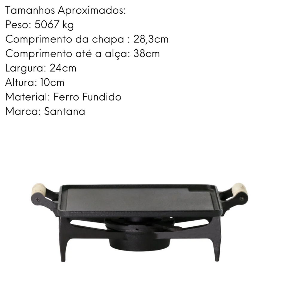 Rechaud de Ferro Fundido Liso Santana