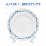 Prato Fundo Opaline Menu Borda Azul