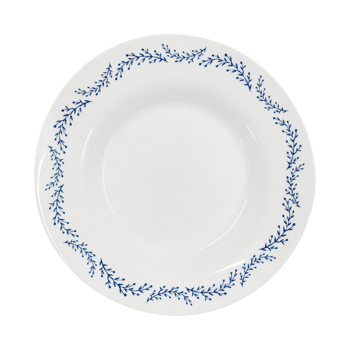 Prato Fundo Opaline Menu Borda Azul