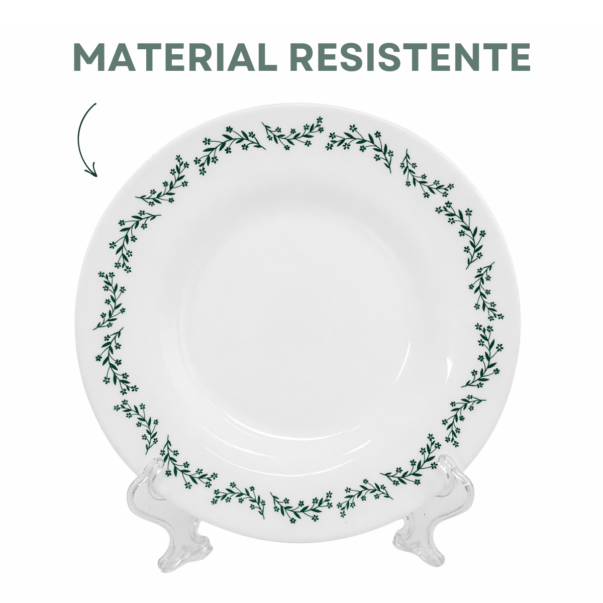 Prato Fundo Menu Opaline Borda Verde