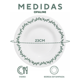 Prato Fundo Menu Opaline Borda Verde