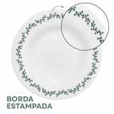 Prato Fundo Menu Opaline Borda Verde