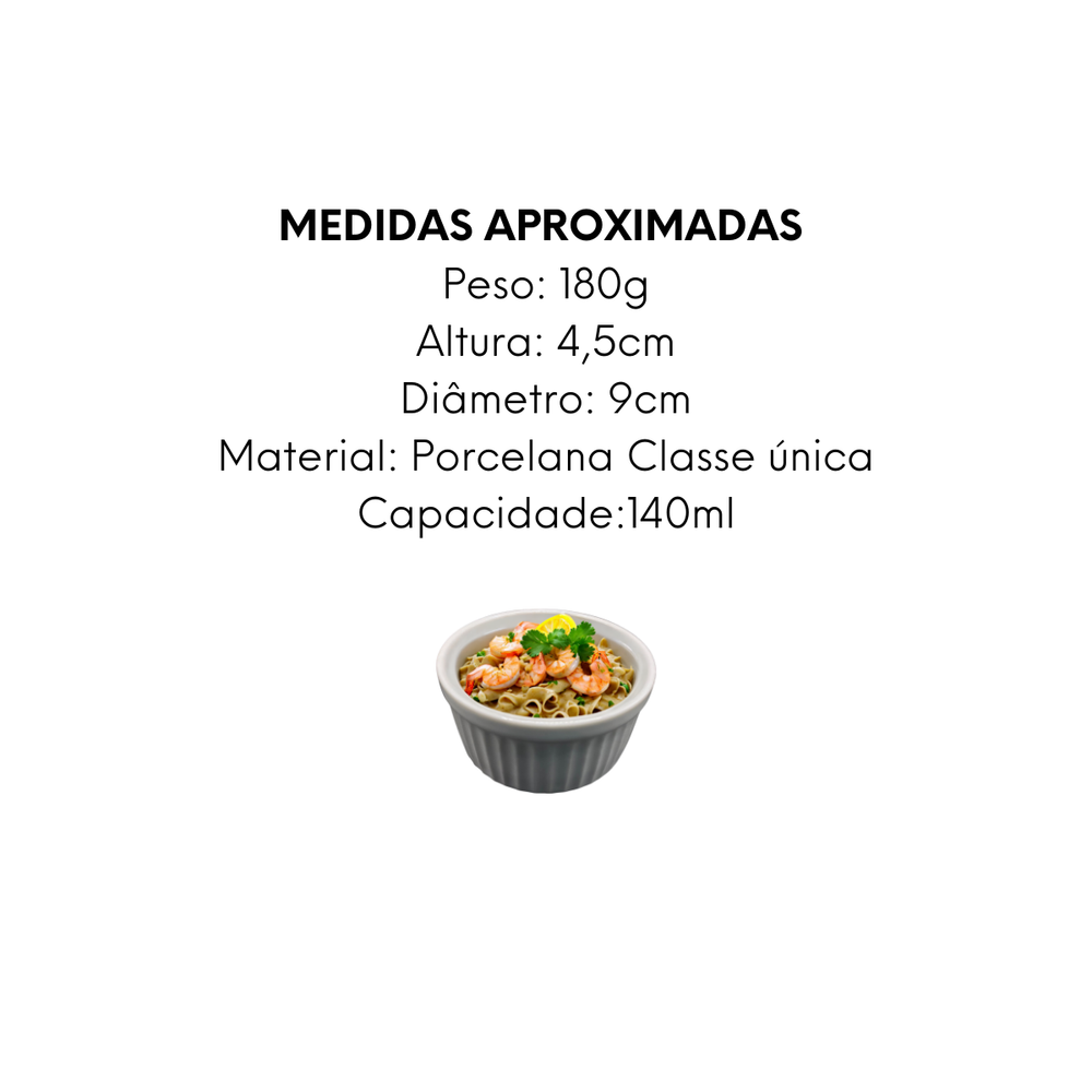 Ramequim Médio 140ml Porcelana - A Gourmet