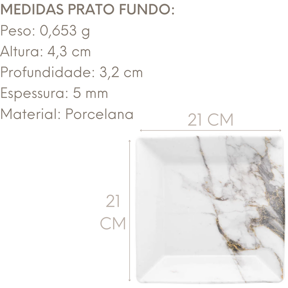 Prato Fundo Golden Stone de Porcelana Oxford Oxford