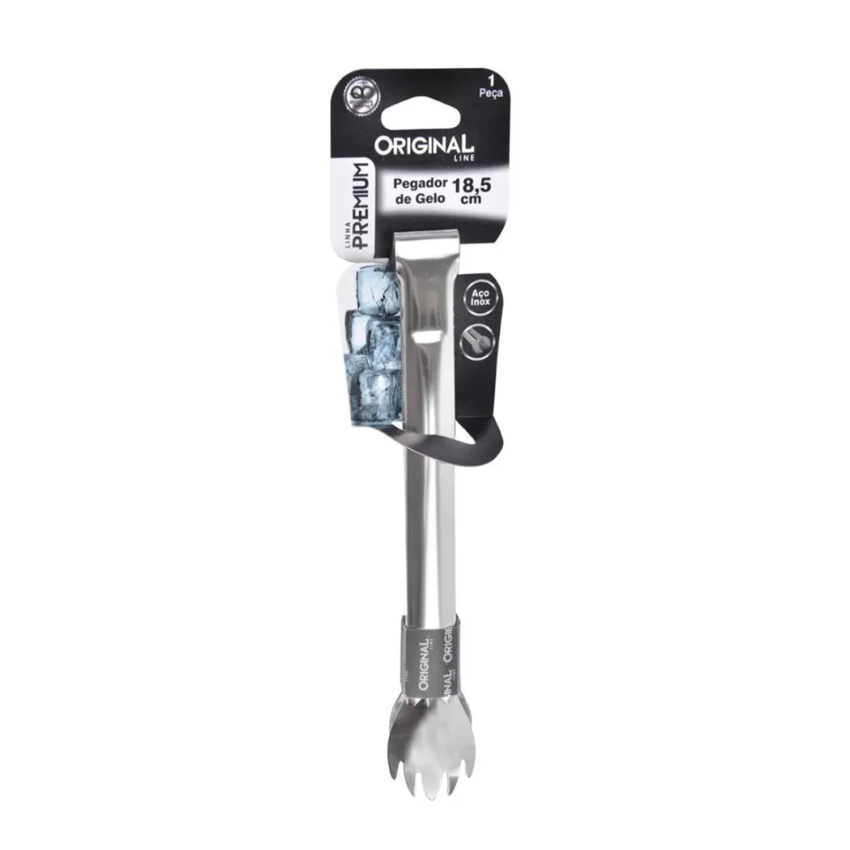 Pegador Gelo em Aço inox 18,5cm Original