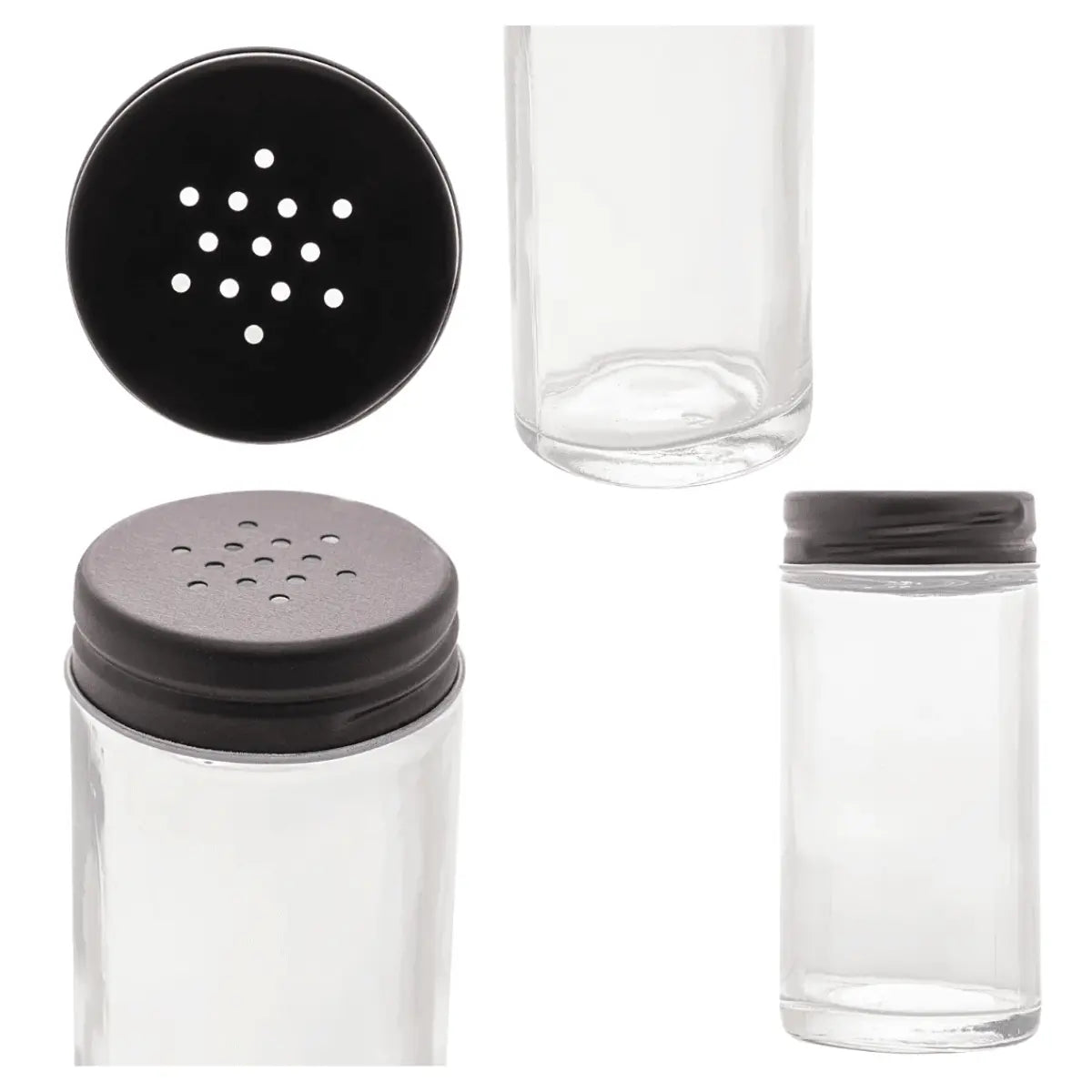 Pote Saleiro 80ml Em Vidro Tampa Sortida C/ Furos Lyor